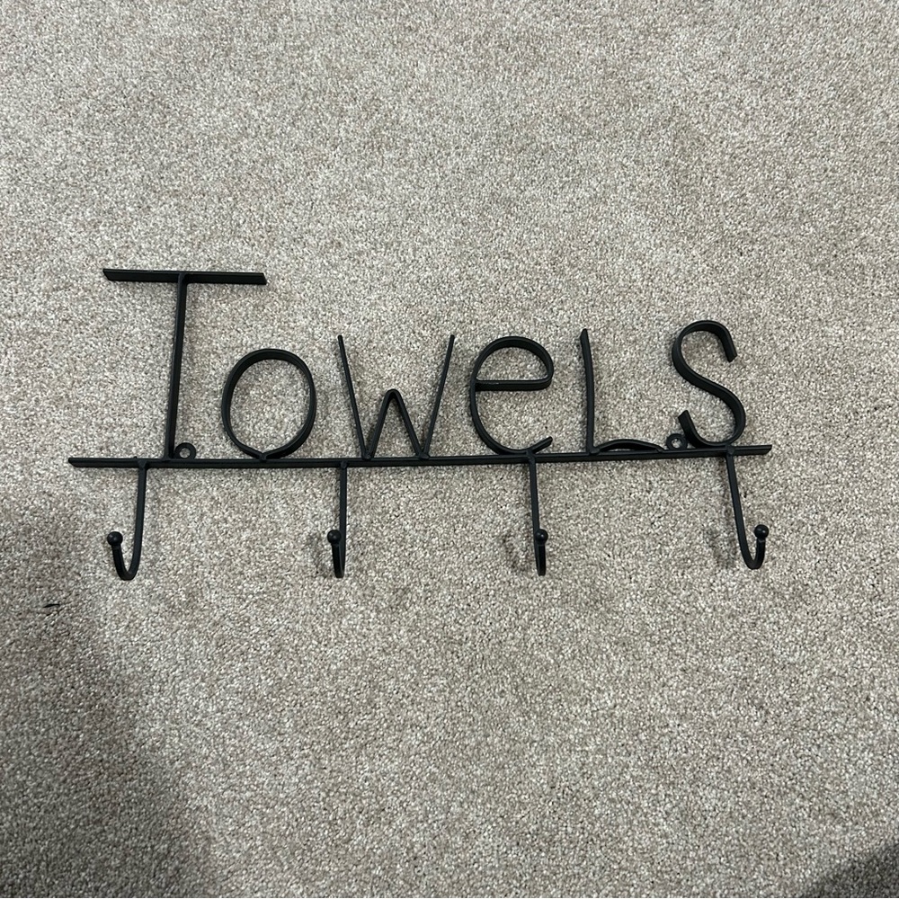 Black Metal Towel Rack